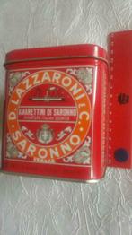 Vintage Boîte metal lazzaroni saronno italia 1 juillet 2002, Collections, Boîte en métal, Utilisé, Enlèvement ou Envoi