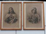 Antieke religieuze prenten 2(ingekaderd), Verzamelen, Ophalen of Verzenden, Gebruikt, Kaart of Prent, Christendom | Katholiek