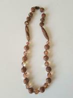 Vintage halsketting, Handtassen en Accessoires, Kettingen, Met kristal, Bruin, Ophalen of Verzenden, Zo goed als nieuw