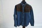 Shooter jeanshemd met lederen bovenstuk blauw/bruin small, Kleding | Heren, Overhemden, Gedragen, Blauw, Halswijdte 38 (S) of kleiner