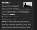 DVD - Serie Mad Men, Seizoen 1 (drama, historisch), À partir de 12 ans, Utilisé, Enlèvement ou Envoi, Drame