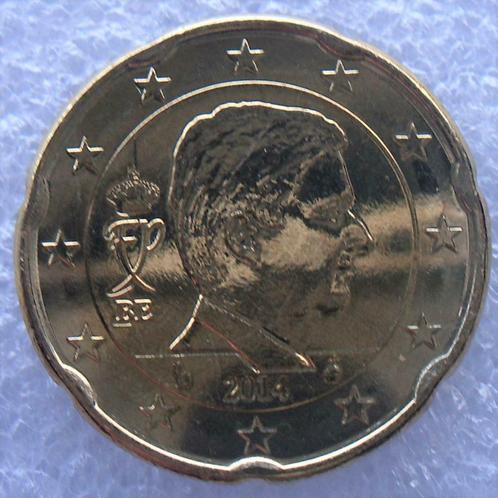 Belgie 20 cent 2014 uit FDC set, koning Filip, Gratis verzen, Timbres & Monnaies, Monnaies | Belgique, Monnaie en vrac, Métal