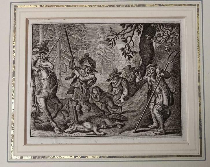 A66-3 Cats - Gravure gezegde, Antiek en Kunst, Kunst | Etsen en Gravures, Ophalen of Verzenden