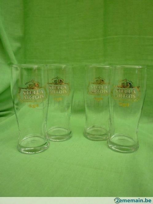 Verres à bière "stella artois" : lot de 4, Huis en Inrichting, Keuken | Servies, Nieuw, Glas of Glazen, Ophalen