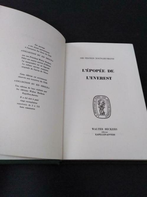 L'épopée de l'Everest, Sir Francis Younghusband, Livres, Littérature, Utilisé, Enlèvement ou Envoi