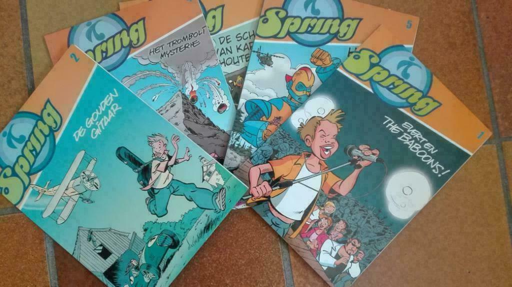 3) 5 strips voor de jeugd: spring (mooie staat), Boeken, Stripverhalen, Gelezen, Meerdere stripboeken, Ophalen of Verzenden