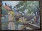 peinture aquarelle A. Marc, Bruges « Pont du cheval » Bruges, Enlèvement ou Envoi