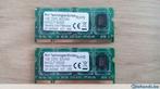 2x1gb ddr2-800 pc2-6400 sodimm laptop ram geheugen, Enlèvement ou Envoi, DDR2, Utilisé, 2 GB