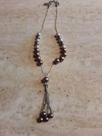 Collier avec fausses perles de couleur marron et ivoire, Bijoux, Sacs & Beauté, Enlèvement ou Envoi, Utilisé, Brun, Synthétique