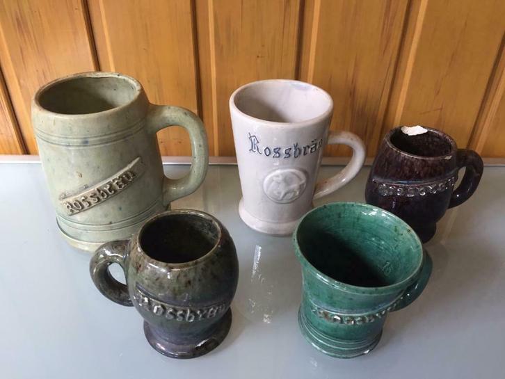 s/5 bierpotten Rossbräu, Anglo Belge Zulte, Vlaams / Waals, Verzamelen, Glas en Drinkglazen, Gebruikt, Bierglas, Ophalen of Verzenden