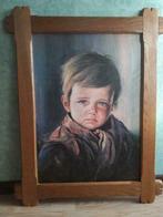Giovanni Bragolin - l'enfant qui pleure. Cadre en bois, Antiquités & Art, Art | Peinture | Classique, Enlèvement