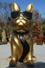 Bouledogue en résine patinée bronze (décoration ou bougeoir), Enlèvement ou Envoi, Neuf
