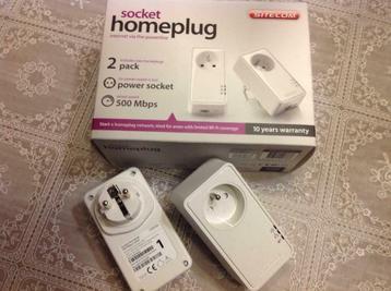 Sitecom socket homeplug 500 Mbps dual pack, Enlèvement ou Envoi, Comme neuf
