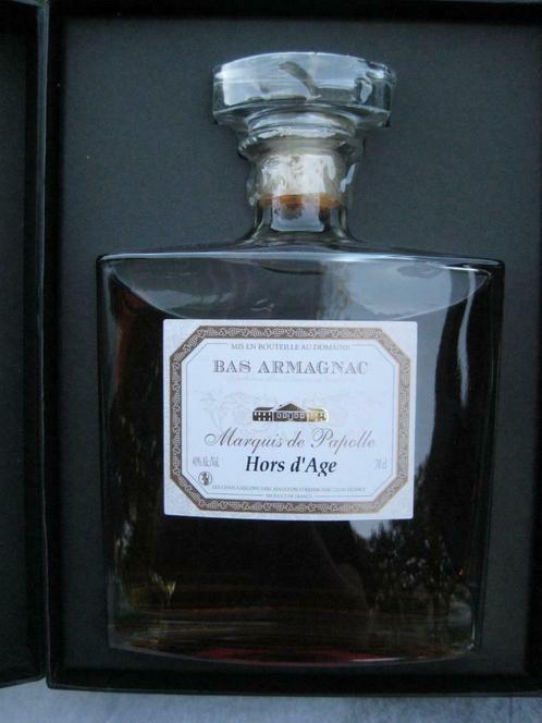 Bas Armagnac Marquis de Papolle Hors d'âge 15 ans - 4 pièces, Collections, Vins, Neuf, Autres types, France, Pleine, Enlèvement ou Envoi