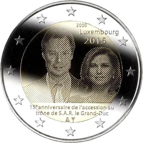 2 euros Luxembourg 2015 UNC 15e anniversaire de l'accession, Timbres & Monnaies, Monnaies | Europe | Monnaies euro, Série, 2 euros