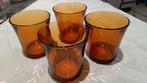 4 verres " caramel " vintage 1950 duralex en parfait état, Enlèvement ou Envoi