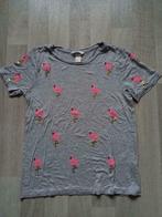T-shirt Flamingo's H&M maat S, Kleding | Dames, H&M, Ophalen of Verzenden, Zo goed als nieuw, Korte mouw