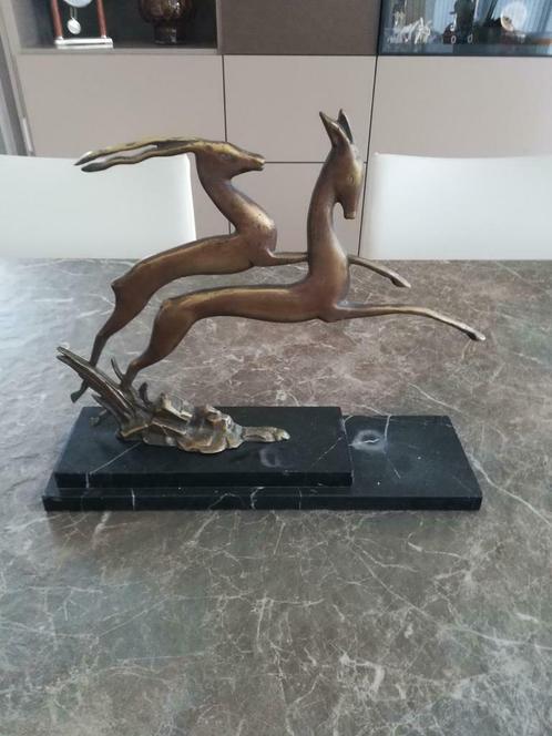 Leaping Gazelles Art Deco, Antiek en Kunst, Antiek | Brons en Koper, Ophalen of Verzenden