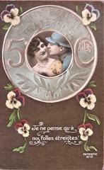 FRANSE POSTKAART- MILITAIR- SOLDAAT EN VRIENDIN, Verzamelen, Postkaarten | Themakaarten, Ophalen of Verzenden, Gelopen
