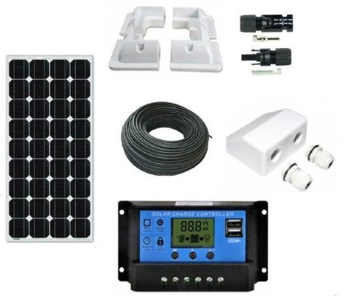 100W set lichtpaneel solar zonnepaneel batterij mobilhome, Watersport en Boten, Accessoires en Onderhoud, Nieuw, Ophalen