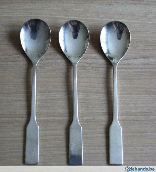 Vintage MK Zn 4 verzilverde lepels (3), Antiek en Kunst, Curiosa en Brocante, Ophalen of Verzenden