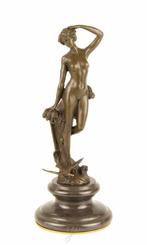 Een prachtige bronzen sculptuur-nymph-marmer-beeld, Antiquités & Art, Art | Sculptures & Bois, Enlèvement ou Envoi