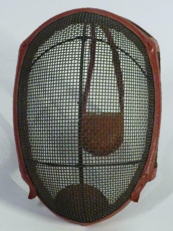 Masque d'escrime en simili cuir rouge dames, Enlèvement ou Envoi