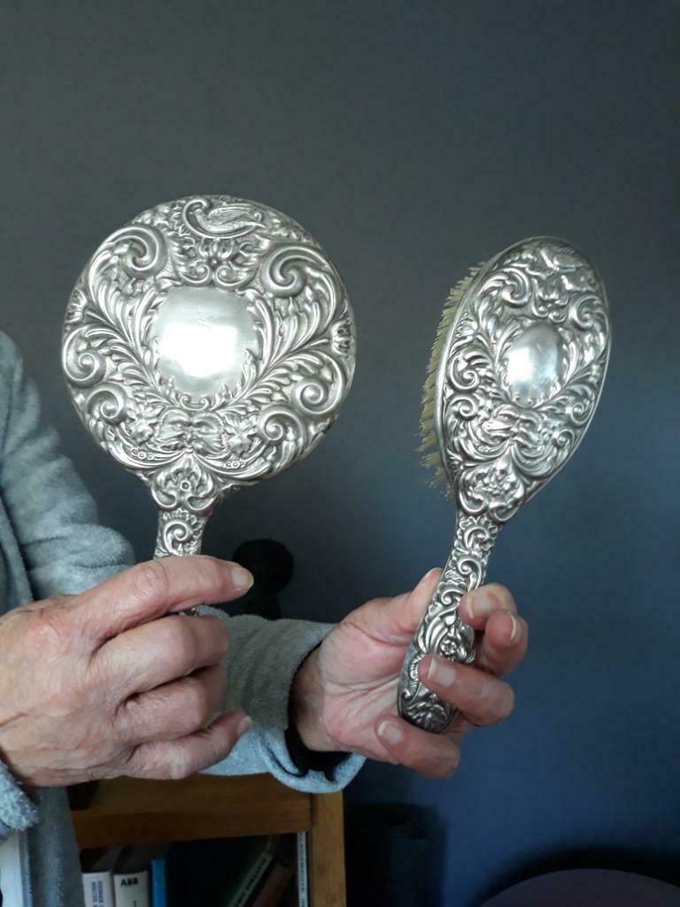 ensemble brosse miroir, Antiquités & Art, Enlèvement ou Envoi