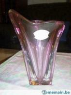 vase cristal val st lambert mauve - griffé VSL, Antiquités & Art, Enlèvement