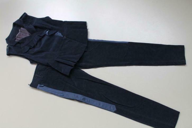 ZGAN donkerblauw Atos Lombardini kostuum, fluweel, Kleding | Dames, Jasjes, Kostuums en Pakken, Zo goed als nieuw, Kostuum of Pak