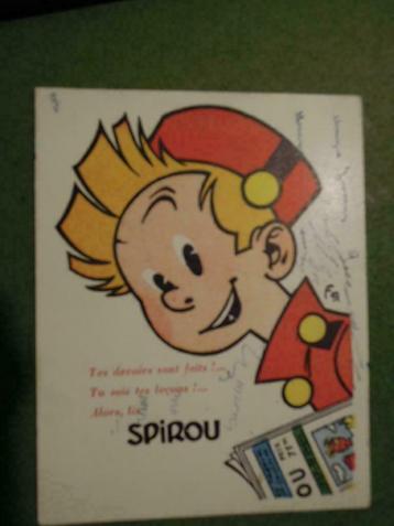 vloeipapier Robbedoes Spirou 1957 blotter, Enlèvement ou Envoi, Utilisé, Ustensile