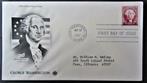 FDC- PRESIDENTEN- PRESIDENTEN WASHINGTON EN FRANKLIN, Postzegels en Munten, Ophalen of Verzenden, Gestempeld, Overige thema's