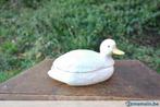 bonbonnière canard blanc en faience