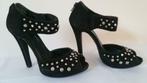 777A* OVYE superbes escarpins noirs cloutés cuir (37), Escarpins, Comme neuf, Noir, Envoi