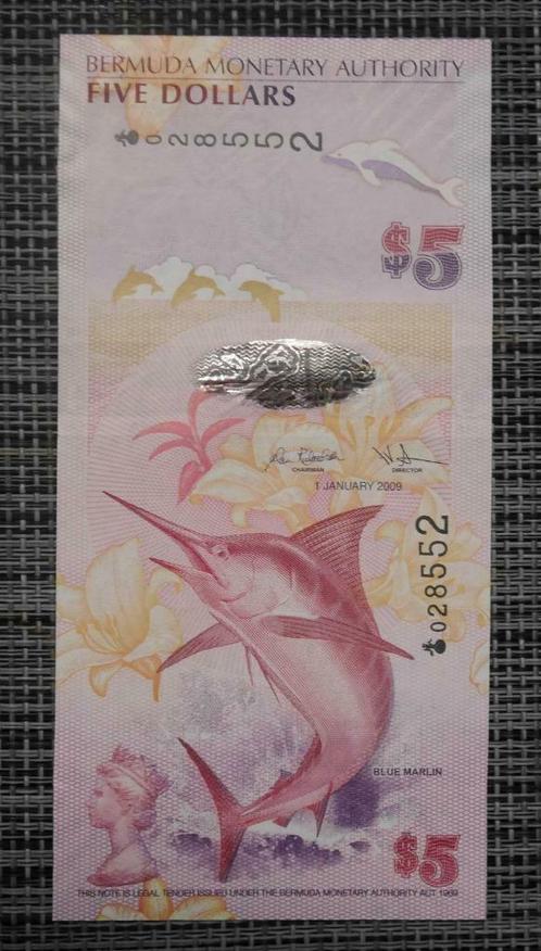 Bankbiljet 5 Dollar Bermuda 2009 UNC, Postzegels en Munten, Bankbiljetten | Europa | Niet-Eurobiljetten, Setje, Overige landen