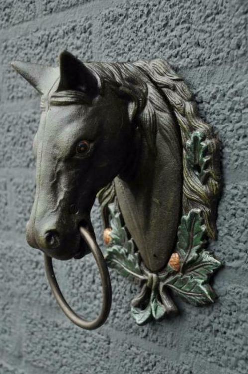Paardenhoofd- paard- deurklopper-klopper, Jardin & Terrasse, Décoration murale de jardin, Neuf, Enlèvement ou Envoi