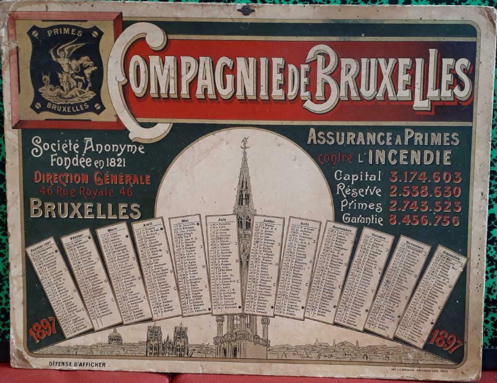 Affiches calendrier 3 pc. Compagnie de Bruxelles, Collections, Posters & Affiches, Utilisé, Affiche ou Poster pour porte ou plus grand