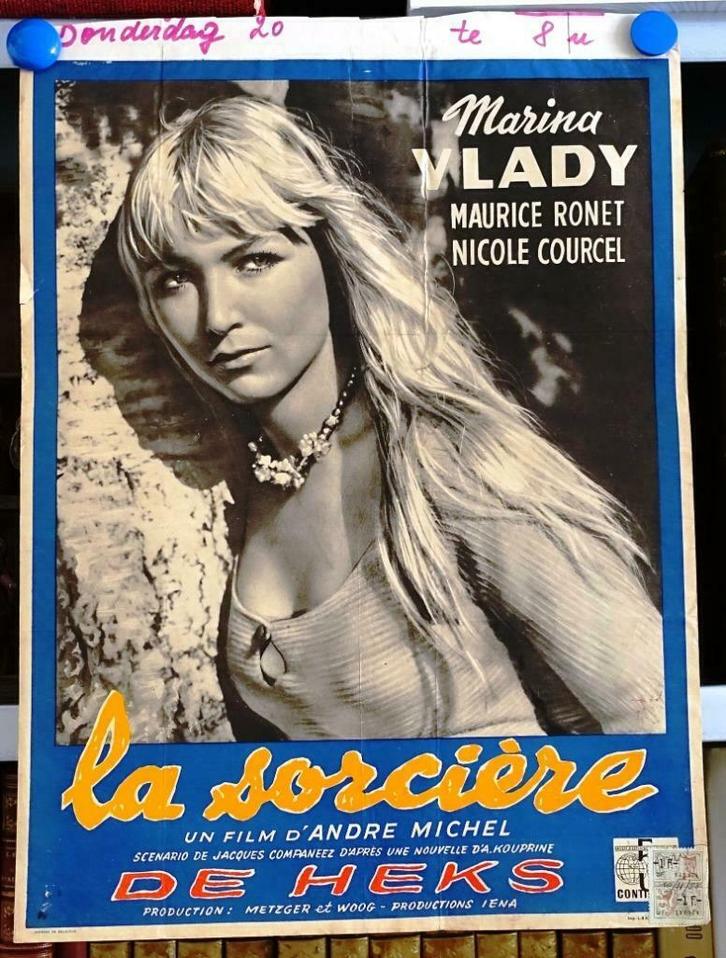 Filmposter La sorcière / De heks, Collections, Posters & Affiches, Utilisé, Cinéma et TV, A1 jusqu'à A3, Rectangulaire vertical