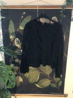 Zwarte blouse rushes lange mouw, Ophalen of Verzenden, Maat 42/44 (L)