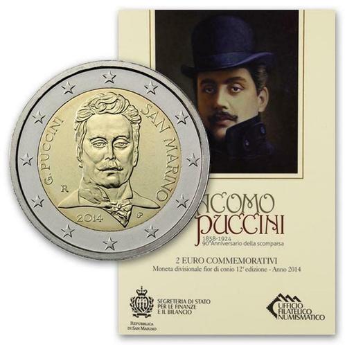 2 euros Saint-Marin 2014 - Puccini (BU), Timbres & Monnaies, Monnaies | Europe | Monnaies euro, Monnaie en vrac, 2 euros, Saint-Marin