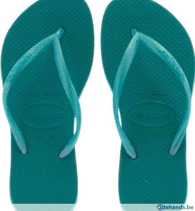 Nieuwe Slippers Havaianas turquoise, Kinderen en Baby's, Kinderkleding | Schoenen en Sokken, Nieuw, Overige typen, Jongen of Meisje