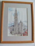 Tekening Kathedraal van Antwerpen, Antiek en Kunst, Ophalen of Verzenden
