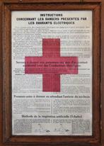 Eerste hulp bij gebruik van elektriciteit in 1920, Ophalen, Gebruikt, Reclamebord