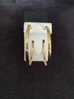 Goudkleurige creolen in plaqué, Handtassen en Accessoires, Oorbellen, Ophalen of Verzenden, Nieuw, Goud, Hangers