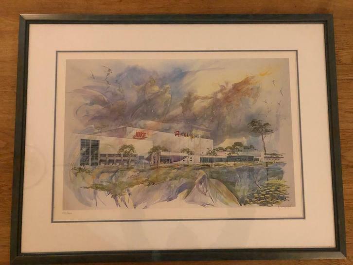 Aquarel NIKE DC Laakdal 1994 - Karpov, Antiek en Kunst, Kunst | Schilderijen | Modern, Ophalen