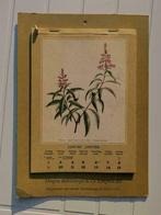 Calendrier ancien avec reproduction de plantes et fleurs, Utilisé, Enlèvement ou Envoi