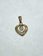 Pendentif en or 18 carats en forme de cœur avec 11 diamants, Bijoux, Sacs & Beauté, Comme neuf, Enlèvement ou Envoi