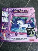 Jeu de paillette à coller sur dessin de poney, Utilisé