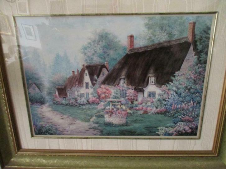 ORIGINELE  LITHO "WENSPUT-LAAN"-VIOLET SCHWENIG-GESIGNEERD., Antiek en Kunst, Kunst | Schilderijen | Klassiek, Ophalen of Verzenden