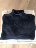 All time classic- gebreide katoenen trui DKNY met logo - M, Kleding | Dames, Blauw, Maat 38/40 (M), Ophalen of Verzenden, DKNY